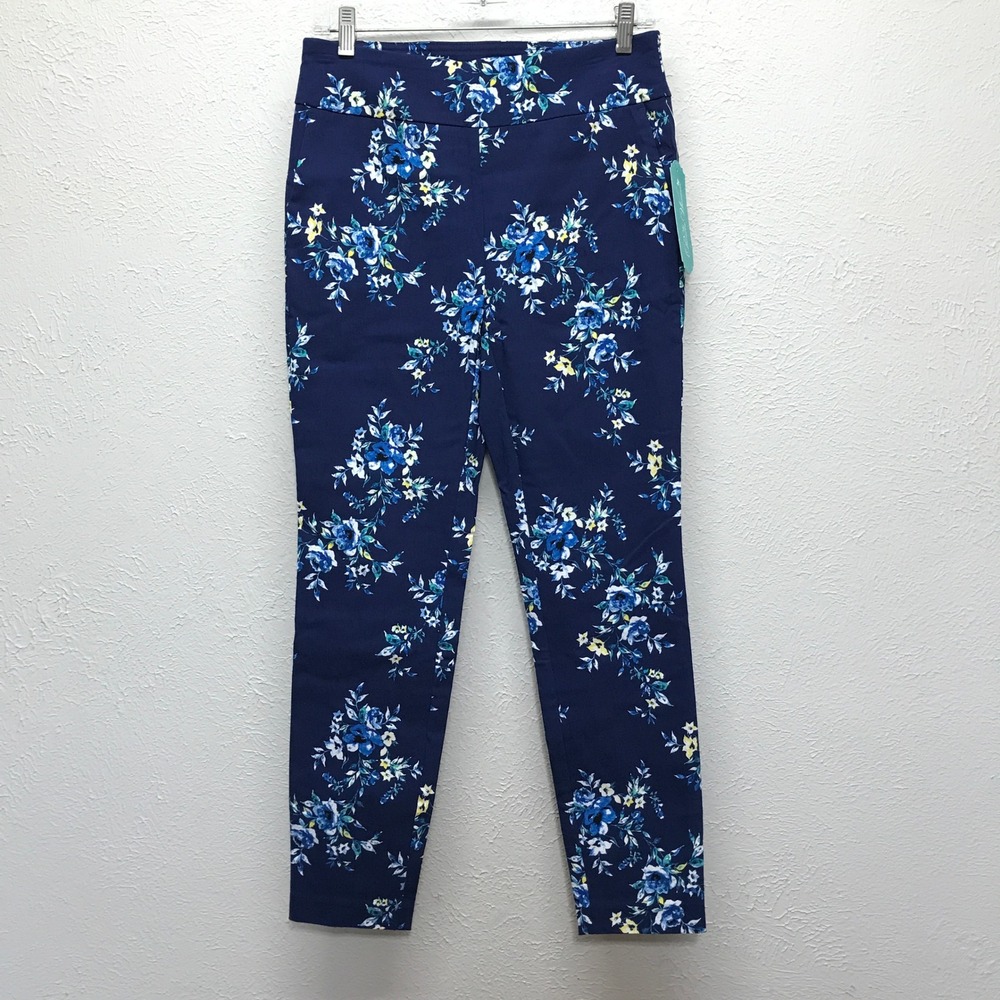 The Pioneer Woman Millennium Pant Women S Navy Blue Floral Stretch Slim Ankle